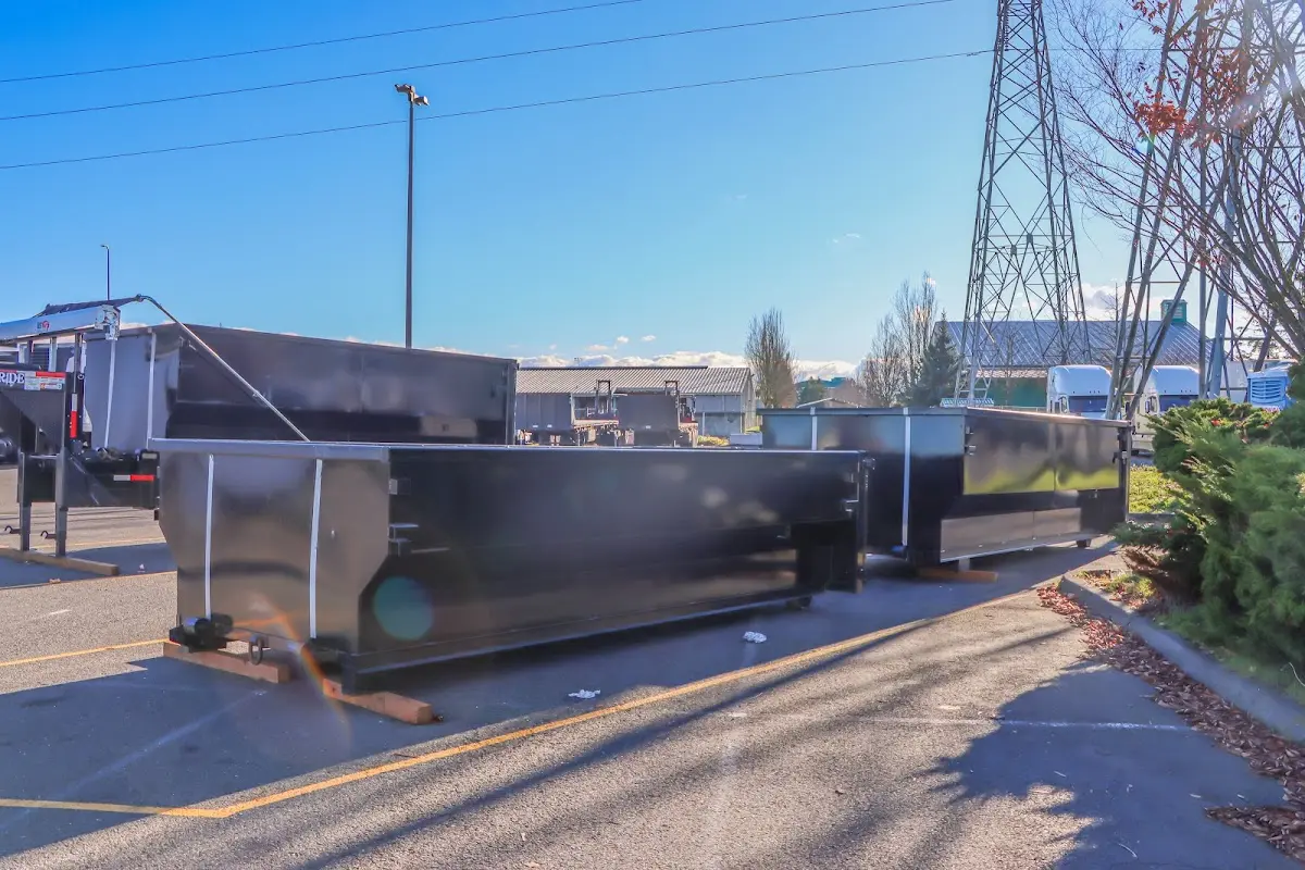 Roll-off dumpster ready for waste disposal at job site for 12 Yard Dumpster Rental in Millstone
